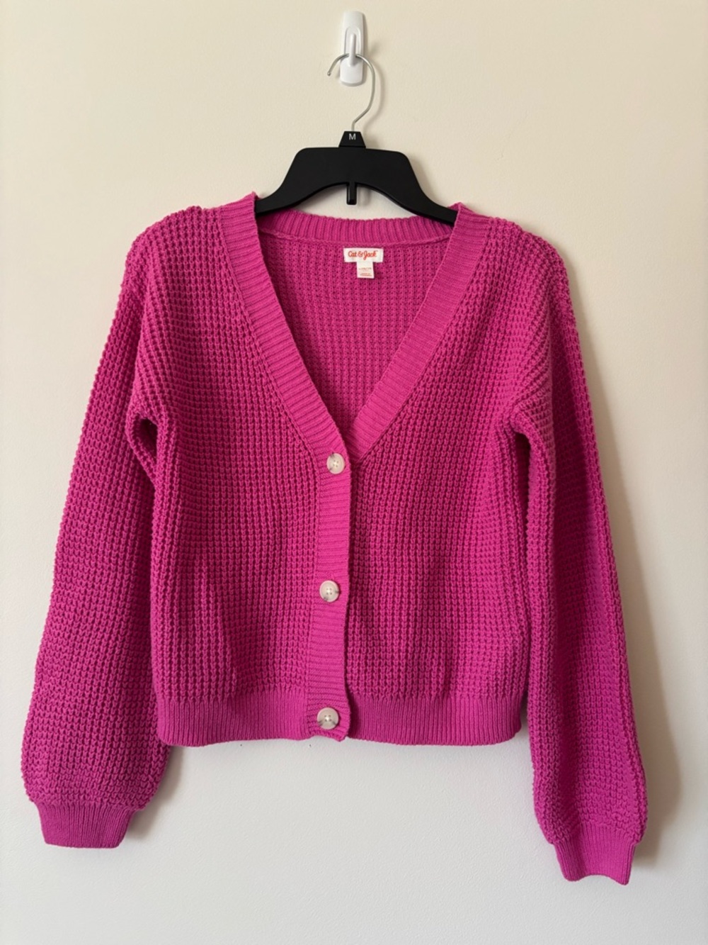 Cat & Jack Pink Knit Button Cardigan